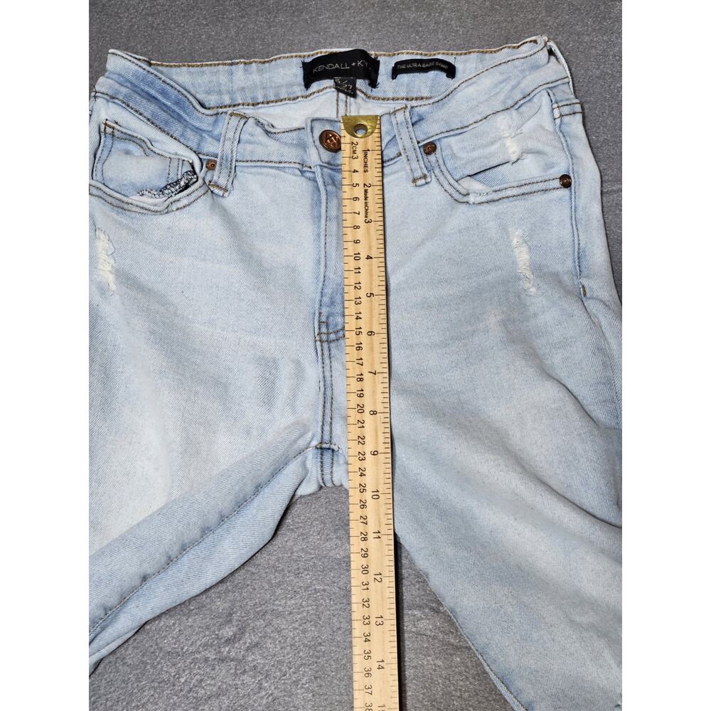 Kendall + Kylie Womens 5 27 Blue The Ultra Babe Skinny Jeans Light Wash Distress - Picture 9 of 14